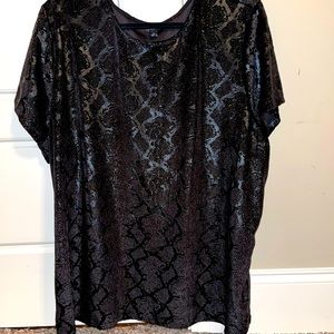 Plus Size Snakeskin Textured Blouse